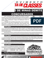 Panfleto MGS - Governo de Minas Gerais demite concursados