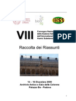 Atti Del VIII Convegno Nazionale IHSS