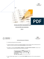 EVALUACIÓN DIAGNOSTICA 2013 (1ero. Sec)