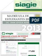 Matrícula de Estudiantes 2013 - Siagie