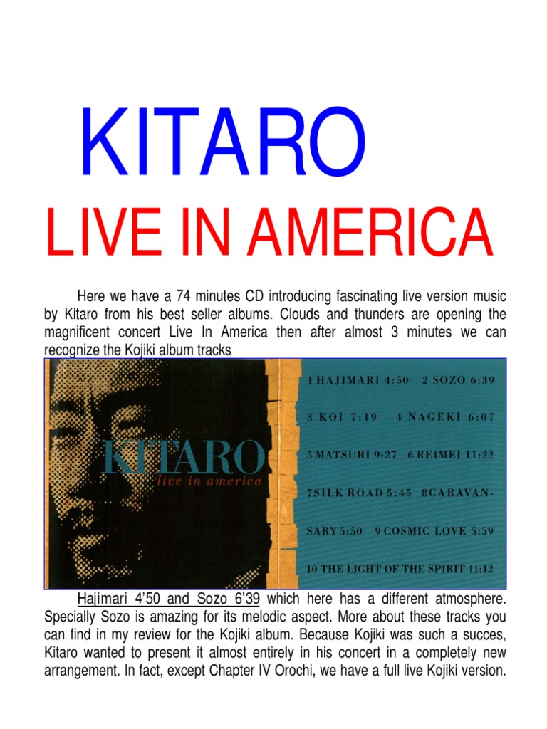 Kitaro Live In America