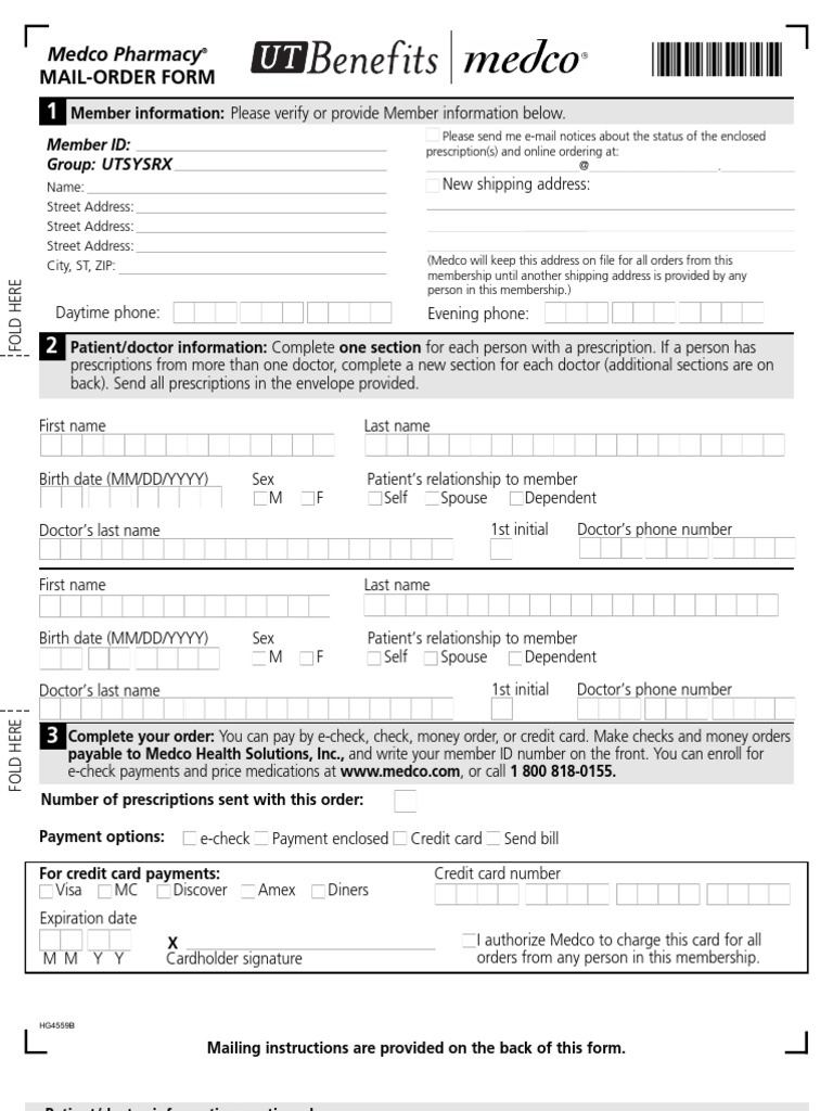 Medco Mail-Order Prescription Form | PDF | Medical Prescription ...