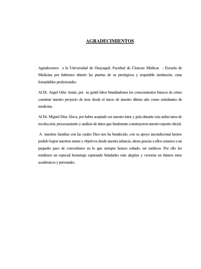 Agradecimiento Final Tesis | PDF