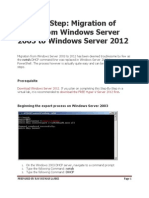 DHCP Migration From 2003 To 2012 Server