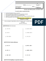 5ª série LISTA de exercícios basicos do 3° bim