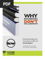 Download Why Businesses Dont Collaborate Meeting Management Group Input and Wiki Usage Survey Results by Scott Abel SN16336782 doc pdf