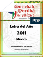 Letra Del Año 2011 Mexico - Sociedad Yoruba de Mexico