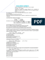 Exercicios EQUILIBRIO QUIMICO PDF