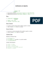 SAT II Math Level 2 Subject Test Notes: Arithmetic & Algebra