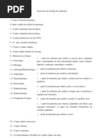Exercícios de Fixação de Anatomia