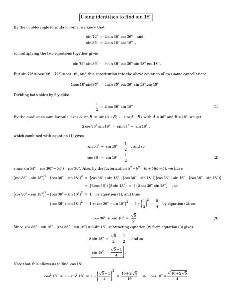 Proof of Sin 18 | PDF
