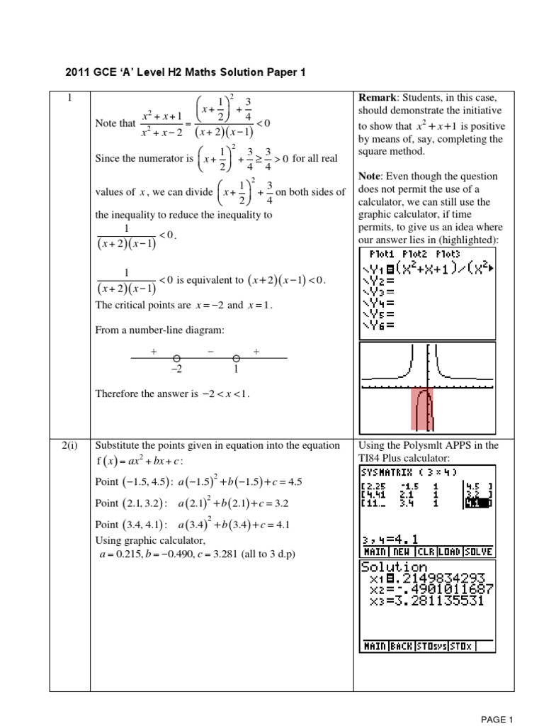 Suggested Solution For H2 Math | PDF