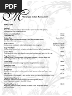 Maharajas Takeout Menu