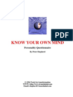 NLP - Peter Shepard - Know Your Own Mind (Personality Questionnaire)