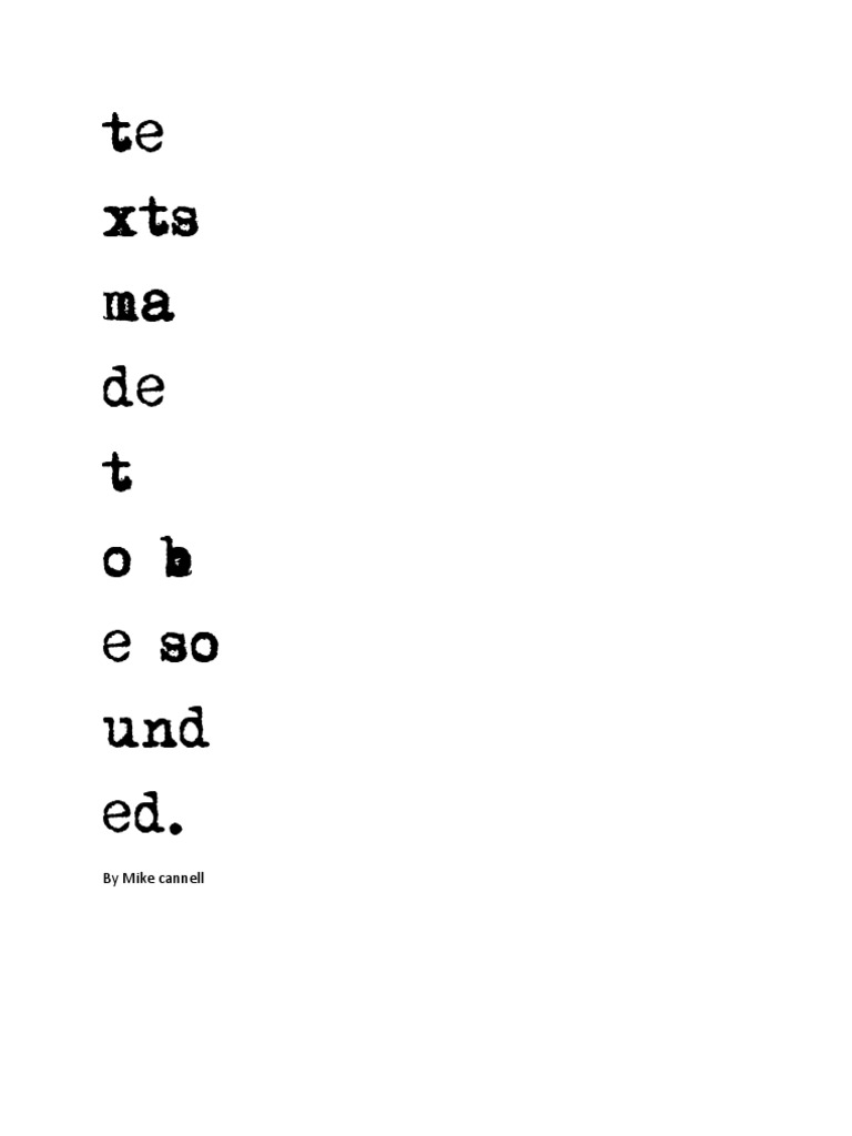 Texts To Be Sounded | PDF