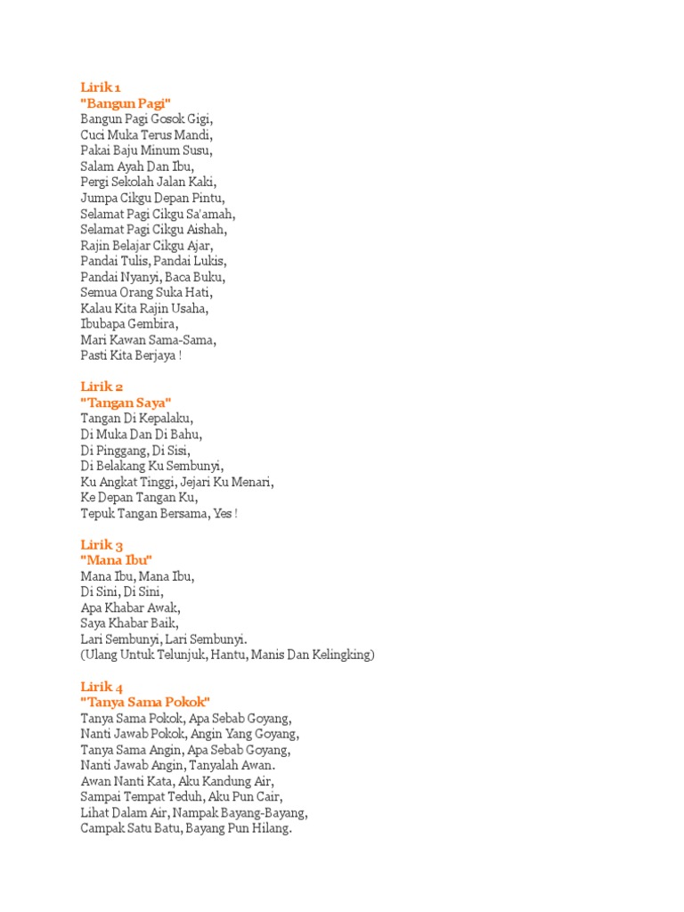 Lagu Kanak Kanak Pdf