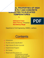Mechanical Properties of High Volume Fly Ash Concrete Subjected To Elevated Temperatures