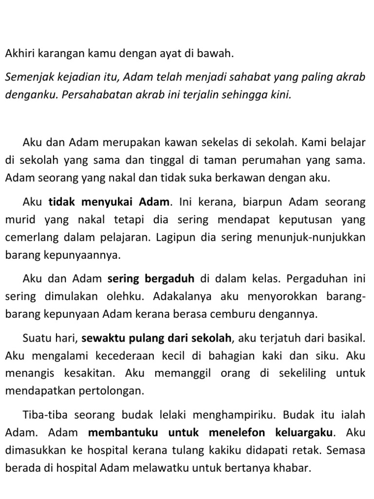 Akhiri Karangan Kamu Dengan Ayat Di Bawah