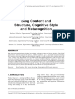 Blog Content and Structure, Cognitive Style and Metacognition
