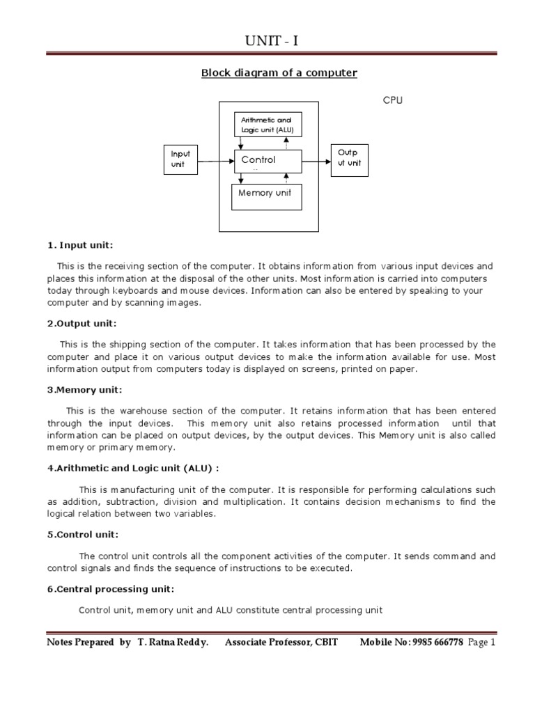 Block Diagram of A Computer | PDF | Assembly Language | Compiler