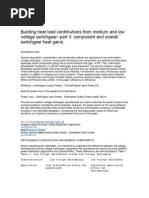 Building Heat Load Contributions From Medium and Low Voltage Switchgear