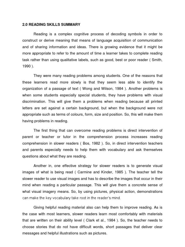 Reading Skills Improvement Strategies | PDF | Reading (Process ...