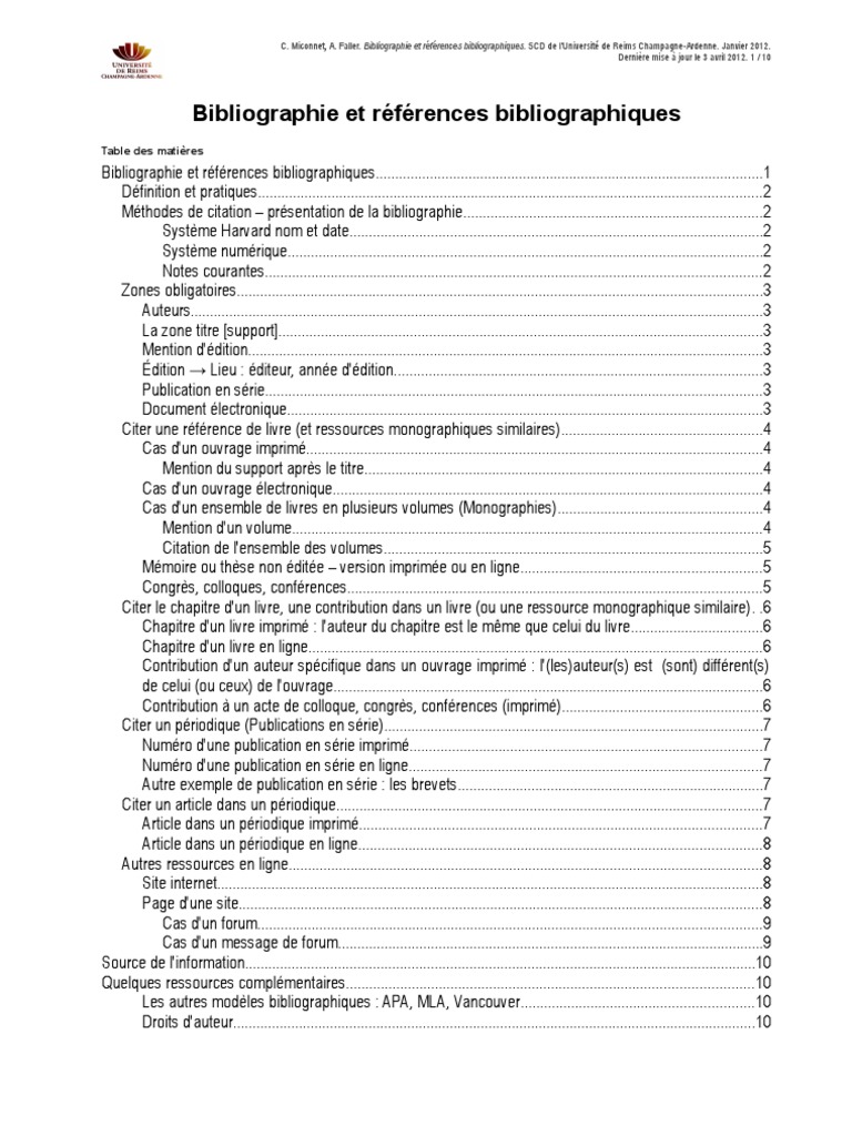Normes Iso 690 Citations  Bibliographie  Livres