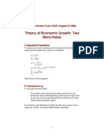 Econ 101B Lecture Notes Aug 31 2006 Growth Theory Equations