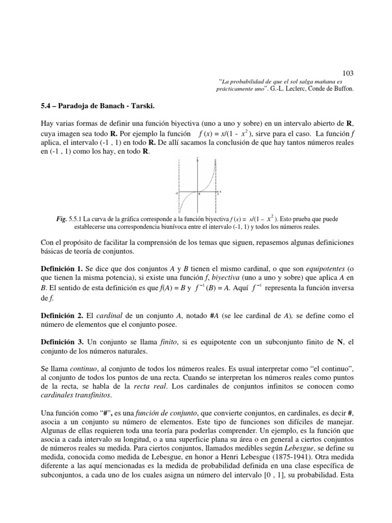 5.4 Paradoja de Banach Tarski. “La probabilidad de que el sol