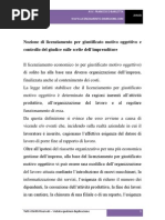 Nozione di licenziamento per giustificato motivo oggettivo e controllo del giudice sulle scelte dell’imprenditore