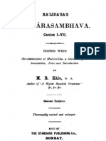 KumarasambhavaCantosI Vii SanskritCommentaryEnglishTranslationNotes MrKale1917