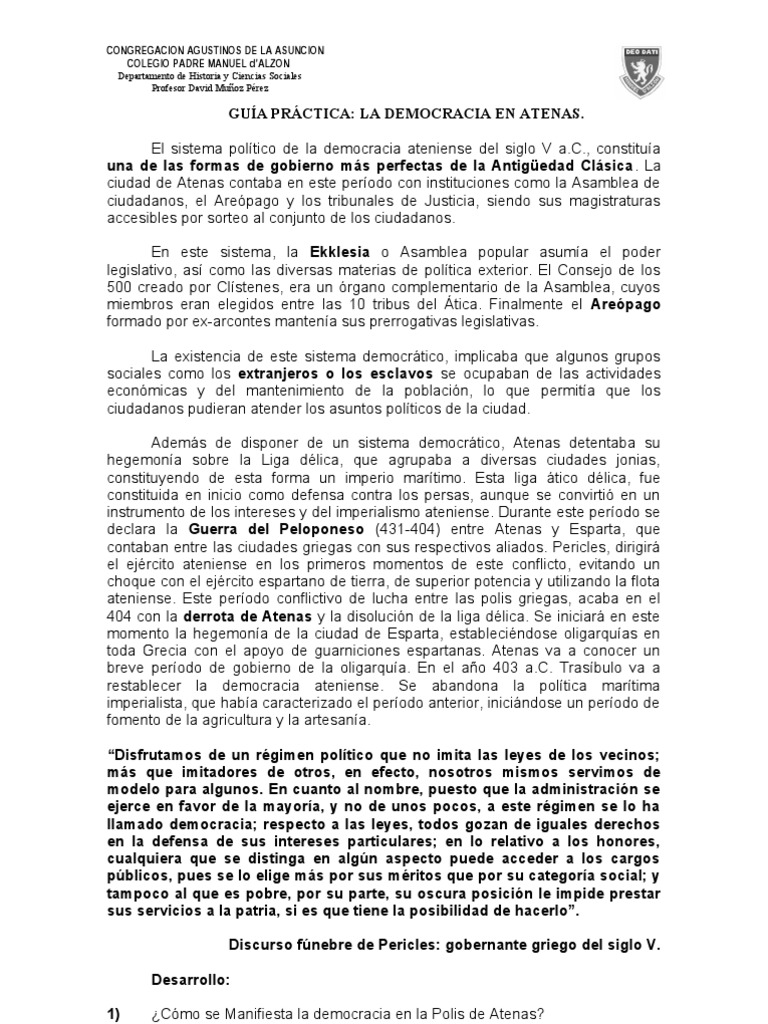 Democracia en Atenas y su Ekklesia | PDF | Esparta | Antigua Grecia