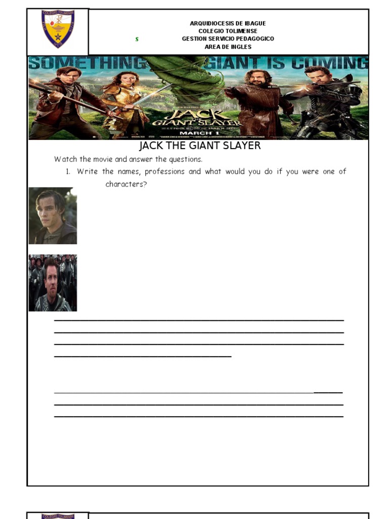 English Pedagogical Activities: Jack the Giant Slayer | PDF | Self ...