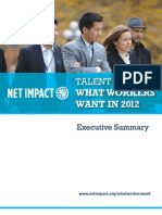 Talent Report:: What Workers WANT IN 2012