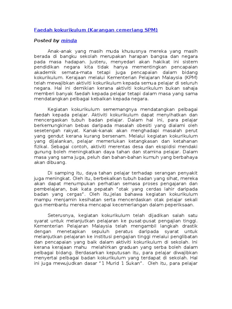 Ulasan Faedah Menyertai Aktiviti Kokurikulum Locspra