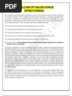 Sales Force Effectiveness for Pharma Industry