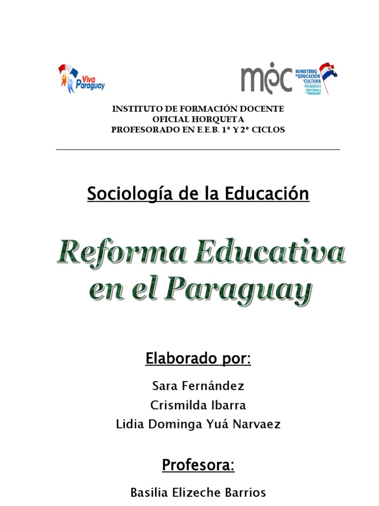 Análisis de la Reforma Educativa en Paraguay | PDF | Aprendizaje ...
