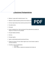 Indicaciones Postoperatorias