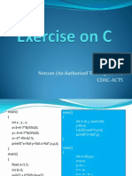 Exercise On C