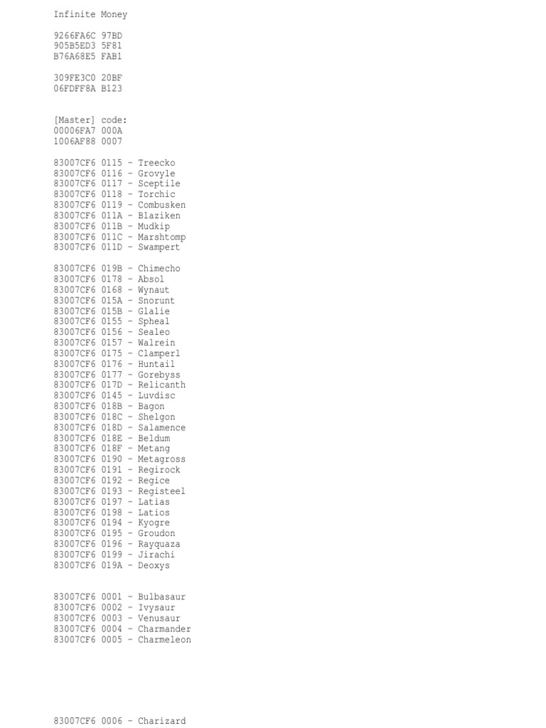 Pokemon Inclement Emerald Cheat Sheet Cheat Sheet by Krusaydor