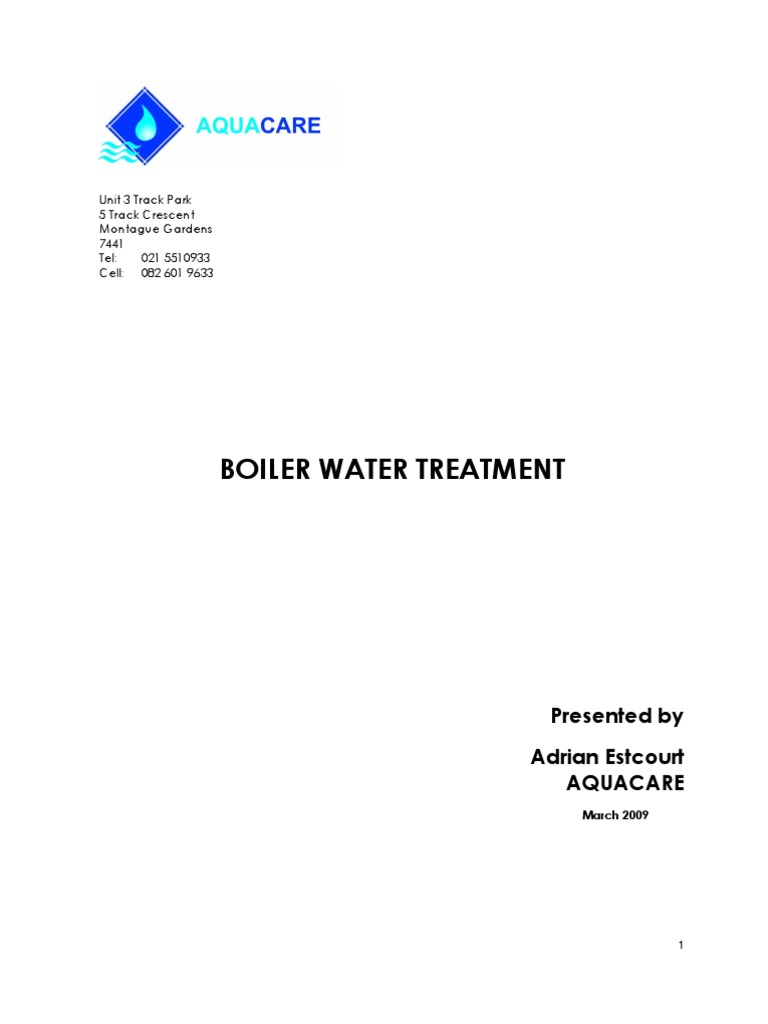 Aquacare Boiler Water Treatment PDF Corrosion Boiler