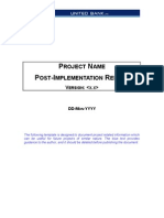 ProjectName Post-Implementation Report