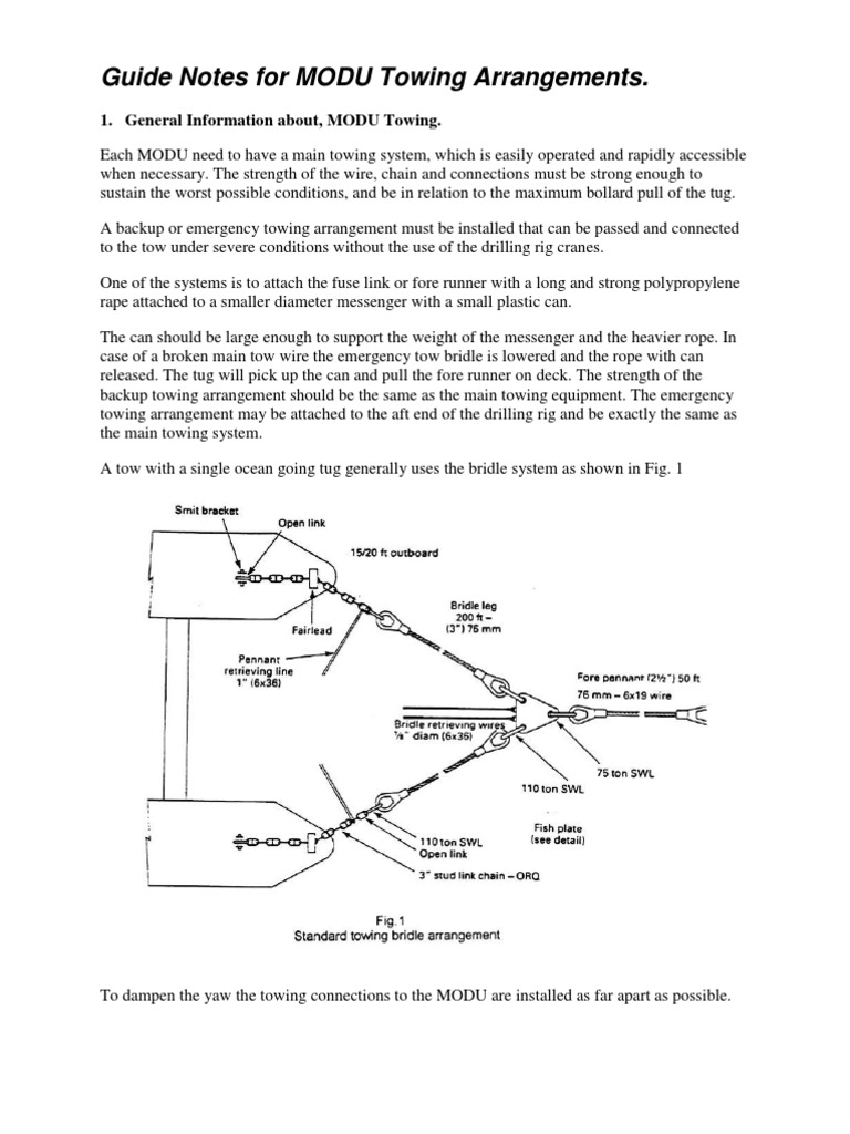 MODU Towing Arrangement Guidelines | PDF | Anchor | Tugboat