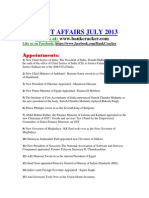 Current Affairs July 2013
