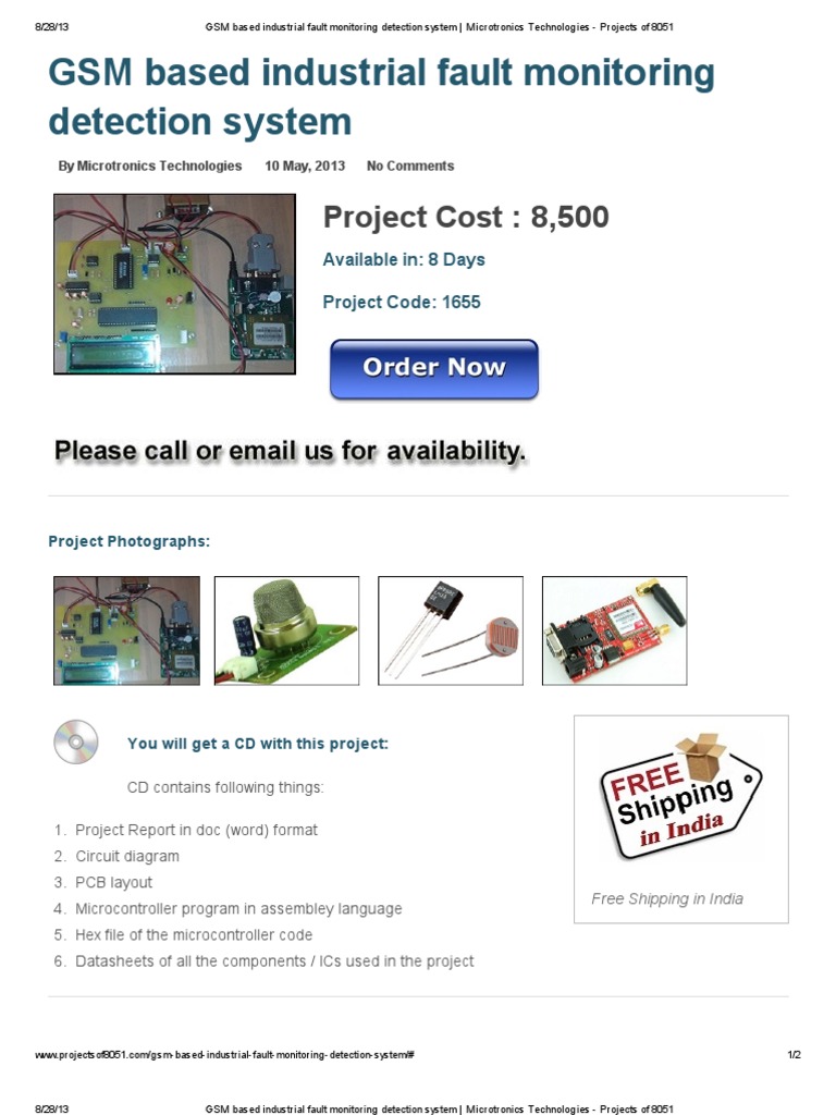GSM Based Industrial Fault Monitoring Detection System _ Microtronics