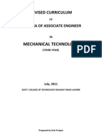 Dae Mechanical Technology (Revised 3rd Year) Course Outline.