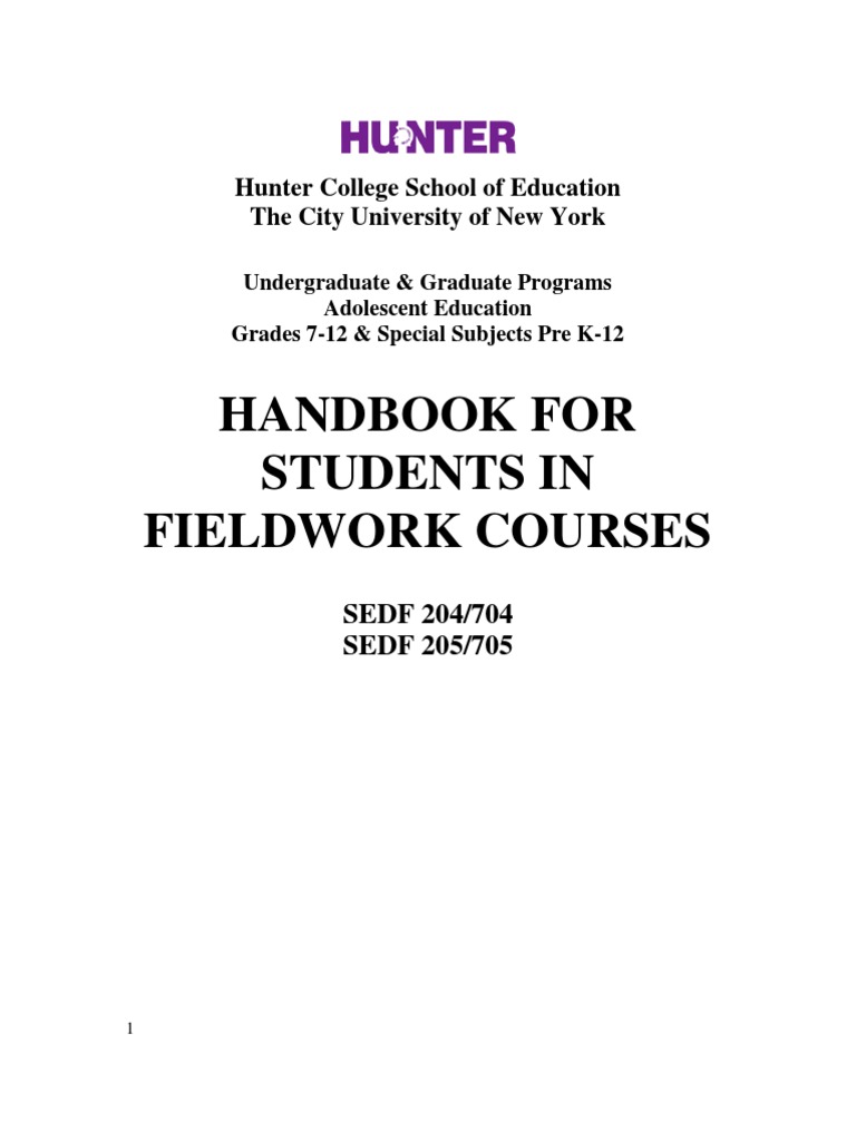 Fieldwork Handbook for Adolescent Education | PDF | Schools ...