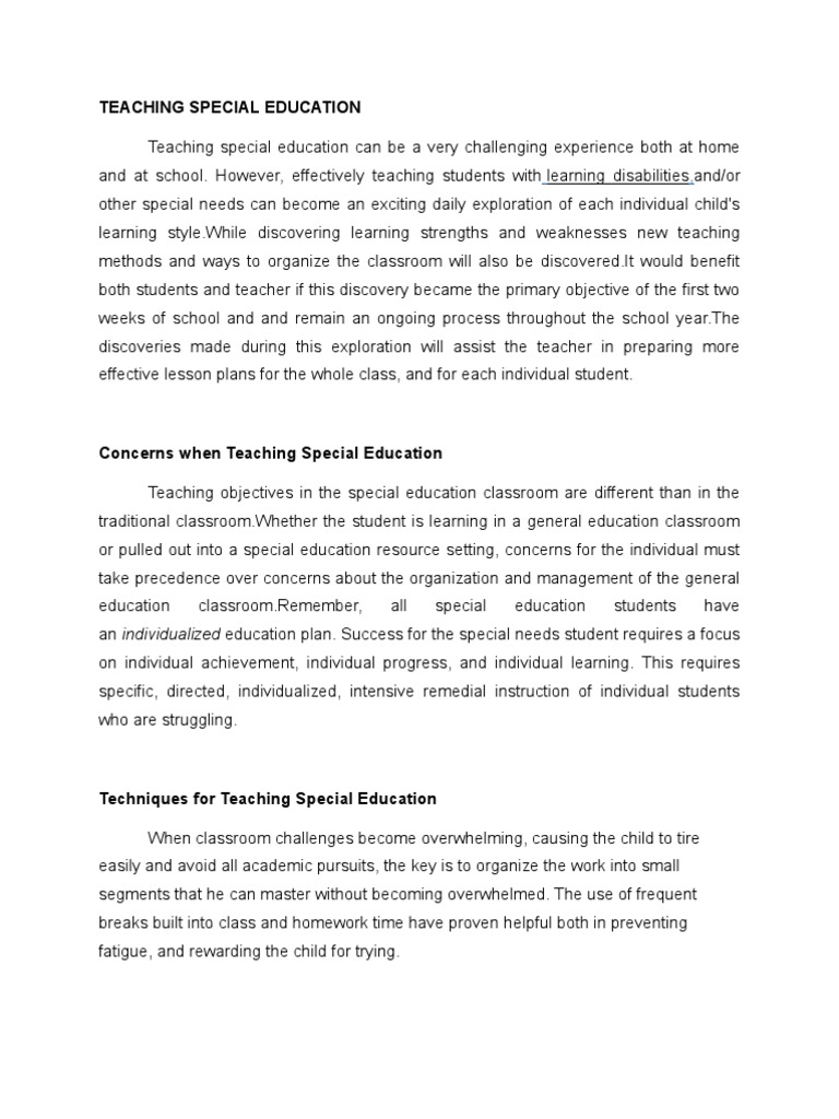 Effective Strategies for Special Education | PDF | Special Education ...