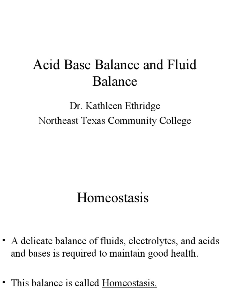 Acid-Base and Fluid Balance Overview | PDF | Electrolyte | Ph