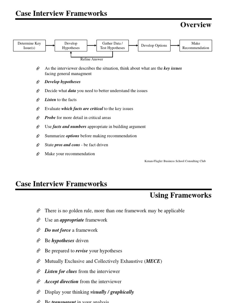 Case-Frameworks Kenan-Flagler Business School | PDF